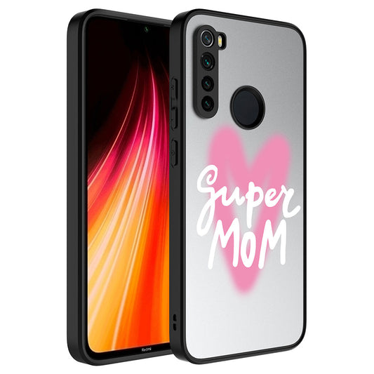 Xiaomi Redmi Note 8 Kılıf Aynalı Desenli Kamera Korumalı Parlak Zore Mirror Kapak Süper Anne