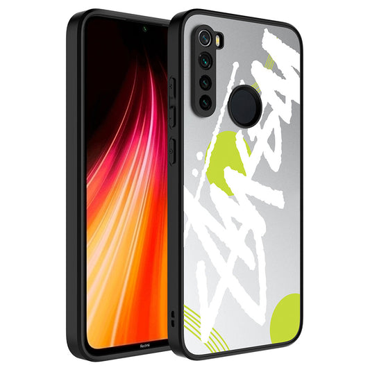 Xiaomi Redmi Note 8 Kılıf Aynalı Desenli Kamera Korumalı Parlak Zore Mirror Kapak Yazı