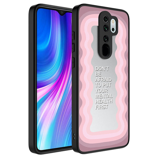 Xiaomi Redmi Note 8 Pro Kılıf Aynalı Desenli Kamera Korumalı Parlak Zore Mirror Kapak Ayna