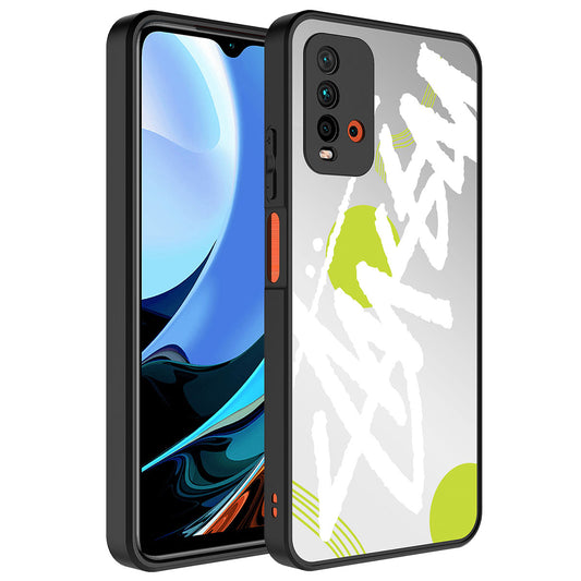 Xiaomi Redmi Note 9 4G Kılıf Aynalı Desenli Kamera Korumalı Parlak Zore Mirror Kapak Yazı