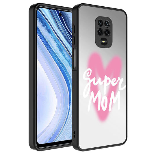 Xiaomi Redmi Note 9 Pro Kılıf Aynalı Desenli Kamera Korumalı Parlak Zore Mirror Kapak Süper Anne