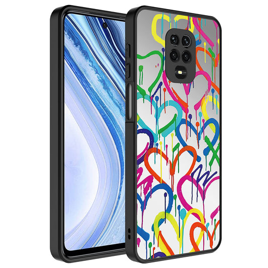 Xiaomi Redmi Note 9 Pro Kılıf Aynalı Desenli Kamera Korumalı Parlak Zore Mirror Kapak Kalp