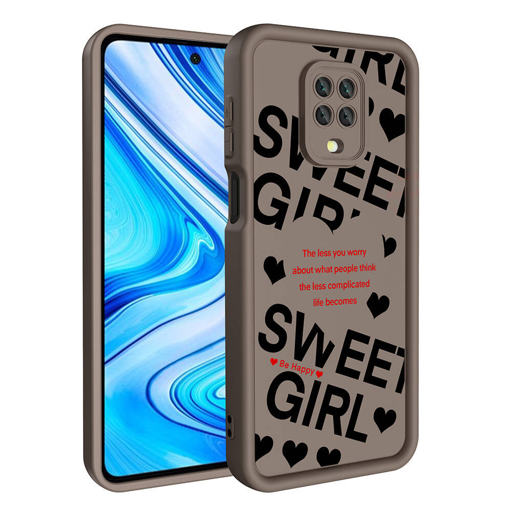 Xiaomi Redmi Note 9S Kılıf Kamera Korumalı Baskılı Arka Yüzey Zore Klas Kapak Açık Kahve