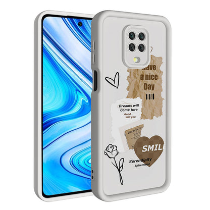 Xiaomi Redmi Note 9S Kılıf Kamera Korumalı Baskılı Arka Yüzey Zore Klas Kapak Açık Kahve
