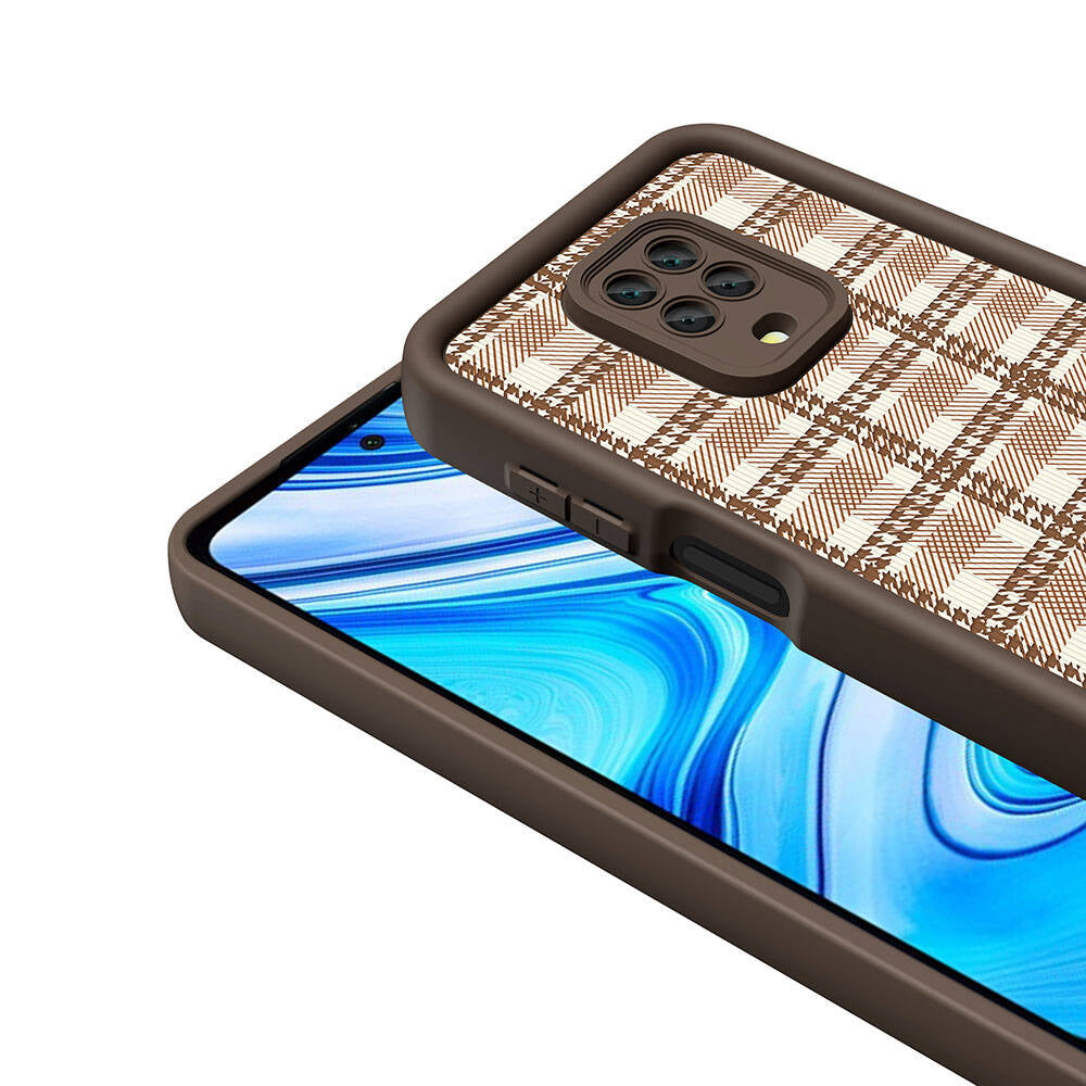 Xiaomi Redmi Note 9S Kılıf Kamera Korumalı Baskılı Arka Yüzey Zore Klas Kapak Açık Kahve