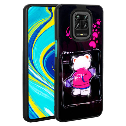 Xiaomi Redmi Note 9S Kılıf Parlayan Kabartmalı İkonik Figürlü Zore Amas Silikon Kapak Siyah