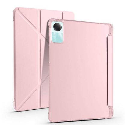 Xiaomi Redmi Pad SE Kılıf Zore Tri Folding Kalem Bölmeli Standlı Kılıf Koyu Yeşil