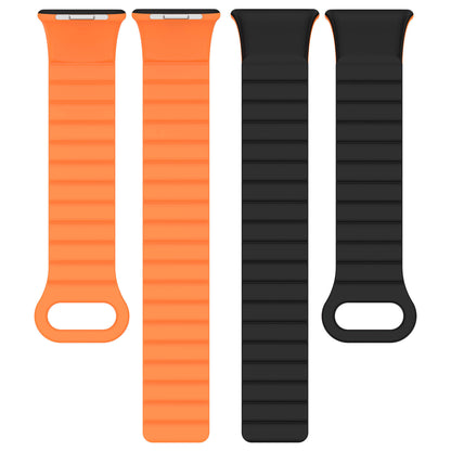 Xiaomi Redmi Watch 4 Silikon Kordon Zore KRD-105 Strap Kayış Gri-Turuncu