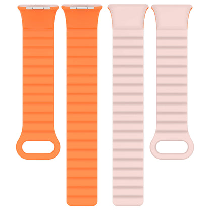 Xiaomi Redmi Watch 4 Silikon Kordon Zore KRD-105 Strap Kayış Siyah-Turuncu