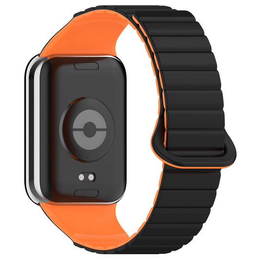 Xiaomi Redmi Watch 4 Silikon Kordon Zore KRD-105 Strap Kayış Siyah-Turuncu