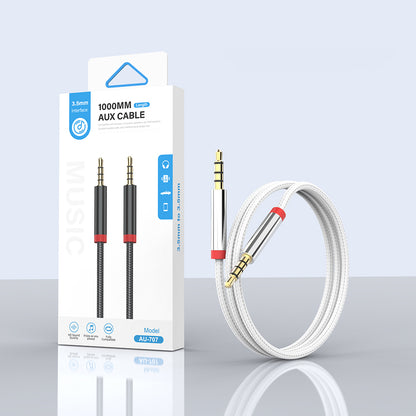 Zore AU-707 Örgü Tasarımlı Aux Audio Kablo 3.5mm 1m Beyaz