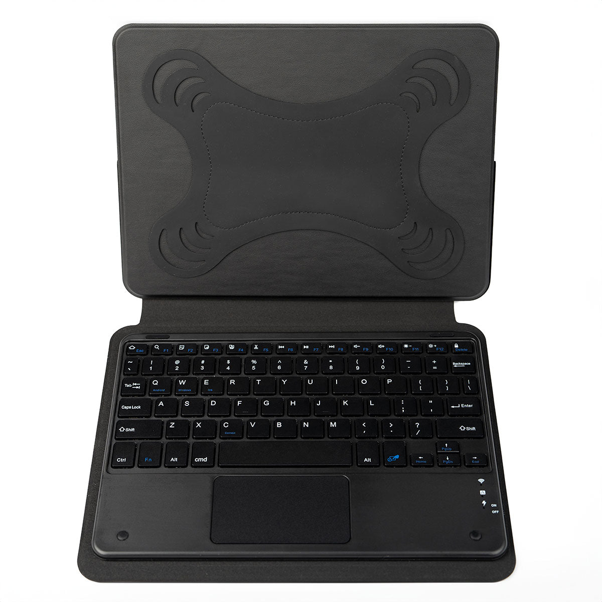 Zore Border Keyboard 10-11" inç Universal Bluetooh Bağlantılı Standlı Klavyeli Tablet Kılıfı Siyah