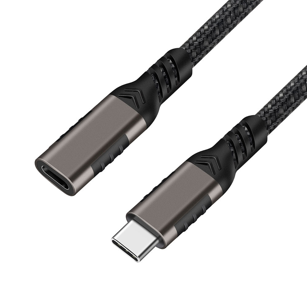 Zore Extension USB3.2 Type-C PD Uzatma Kablosu 100W 20Gbps 4K@60Hz 2 Metre Siyah