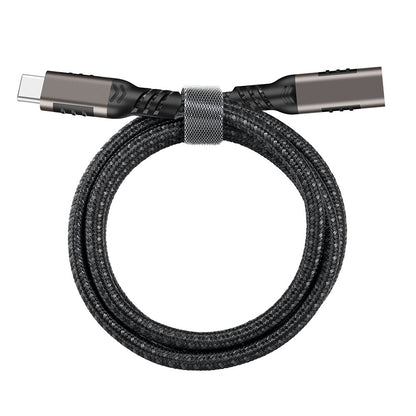 Zore Extension USB3.2 Type-C PD Uzatma Kablosu 100W 20Gbps 4K@60Hz 2 Metre Siyah