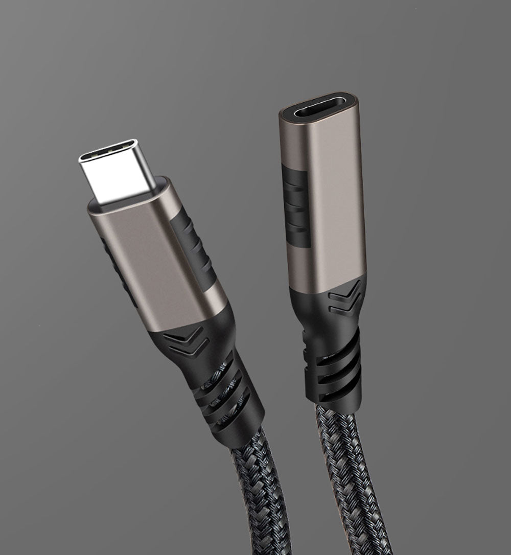 Zore Extension USB3.2 Type-C PD Uzatma Kablosu 100W 20Gbps 4K@60Hz 2 Metre Siyah