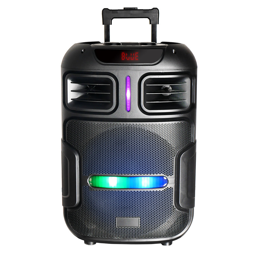 Zore GD-1503 Dijital LED Göstergeli FM Radyolu Mikrofonlu RGB TWS 15 inç Stereo Bass Kablosuz Karaoke Hoparlör Siyah