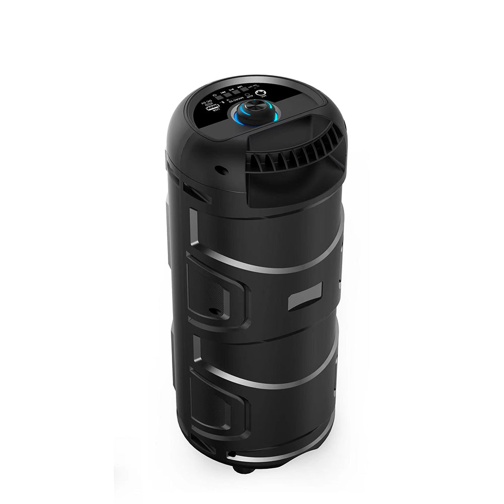 Zore GD-2402 Dijital LED Göstergeli FM Radyolu Mikrofonlu RGB TWS Çift 4 inç Stereo Bass Kablosuz Karaoke Hoparlör Siyah