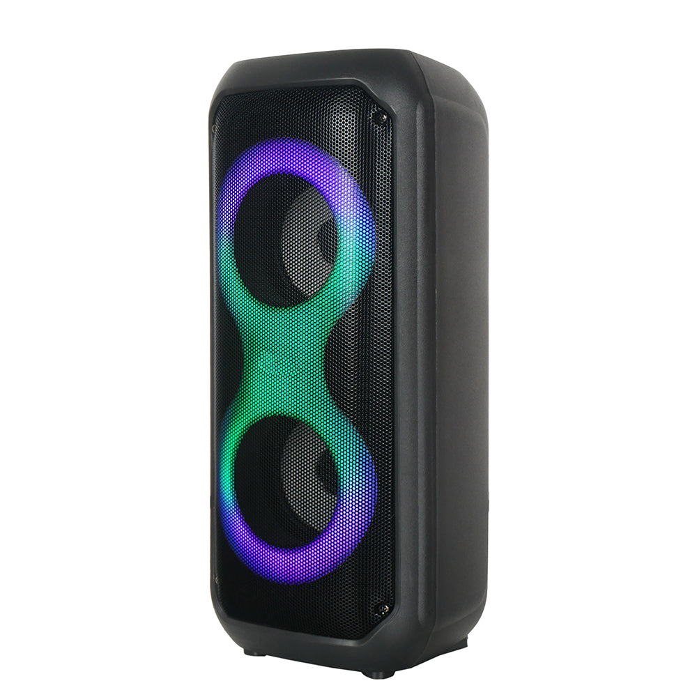 Zore GD-2413 FM Radyolu RGB TWS Çift 4 inç Stereo Bass Kablosuz Hoparlör Siyah