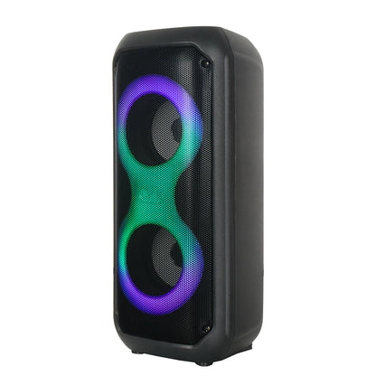 Zore GD-2413 FM Radyolu RGB TWS Çift 4 inç Stereo Bass Kablosuz Hoparlör Siyah