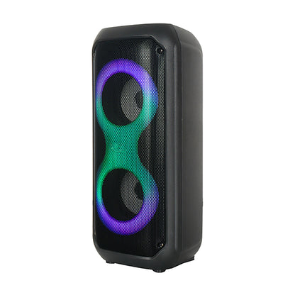 Zore GD-2413 FM Radyolu RGB TWS Çift 4 inç Stereo Bass Kablosuz Hoparlör Siyah