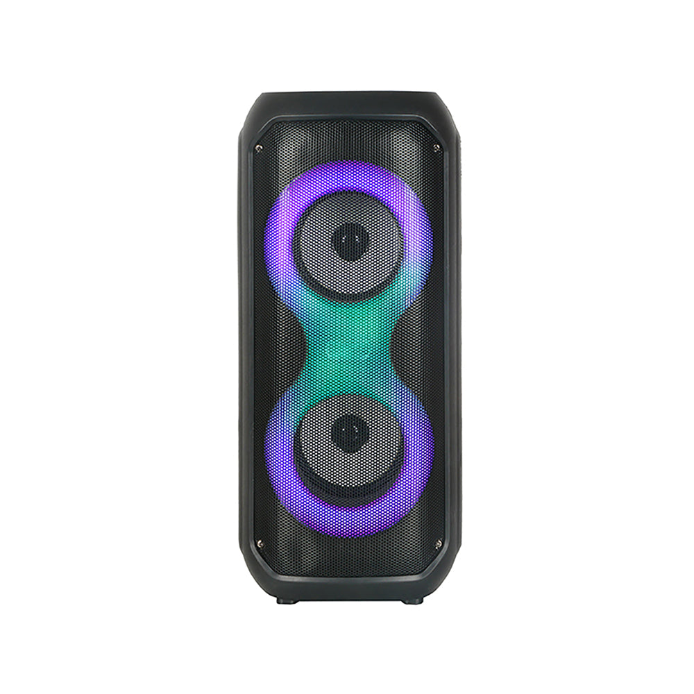 Zore GD-2413 FM Radyolu RGB TWS Çift 4 inç Stereo Bass Kablosuz Hoparlör Siyah