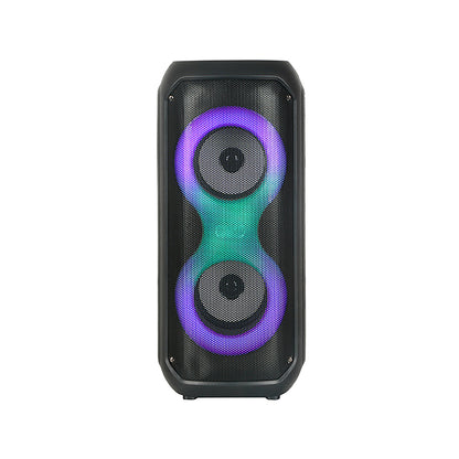 Zore GD-2413 FM Radyolu RGB TWS Çift 4 inç Stereo Bass Kablosuz Hoparlör Siyah