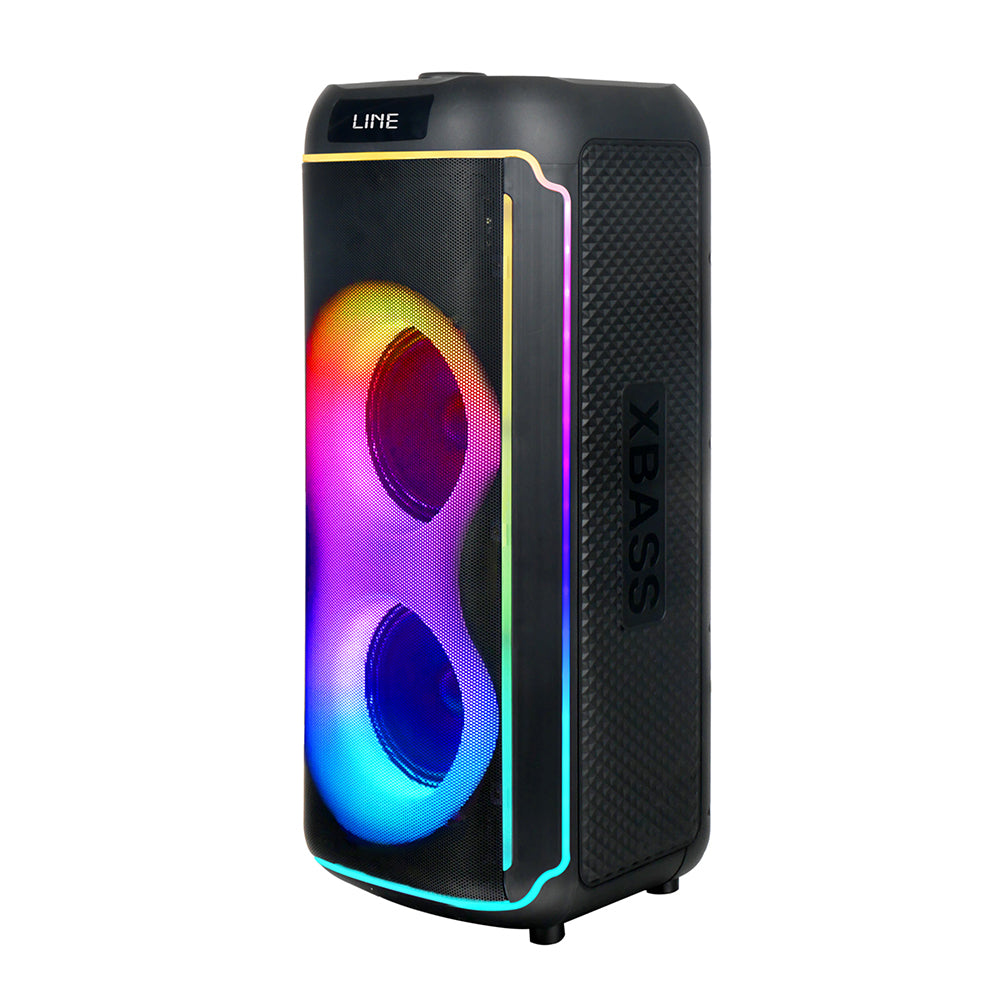 Zore GD-2606 Dijital LED Göstergeli FM Radyolu Mikrofonlu RGB TWS Çift 6.5 inç Stereo Bass Kablosuz Karaoke Hoparlör Siyah