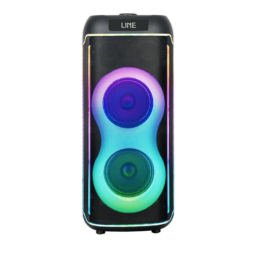 Zore GD-2606 Dijital LED Göstergeli FM Radyolu Mikrofonlu RGB TWS Çift 6.5 inç Stereo Bass Kablosuz Karaoke Hoparlör Siyah