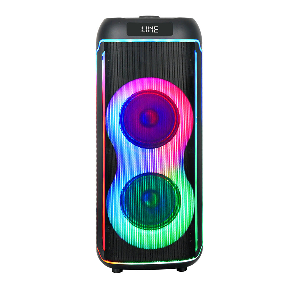 Zore GD-2606 Dijital LED Göstergeli FM Radyolu Mikrofonlu RGB TWS Çift 6.5 inç Stereo Bass Kablosuz Karaoke Hoparlör Siyah