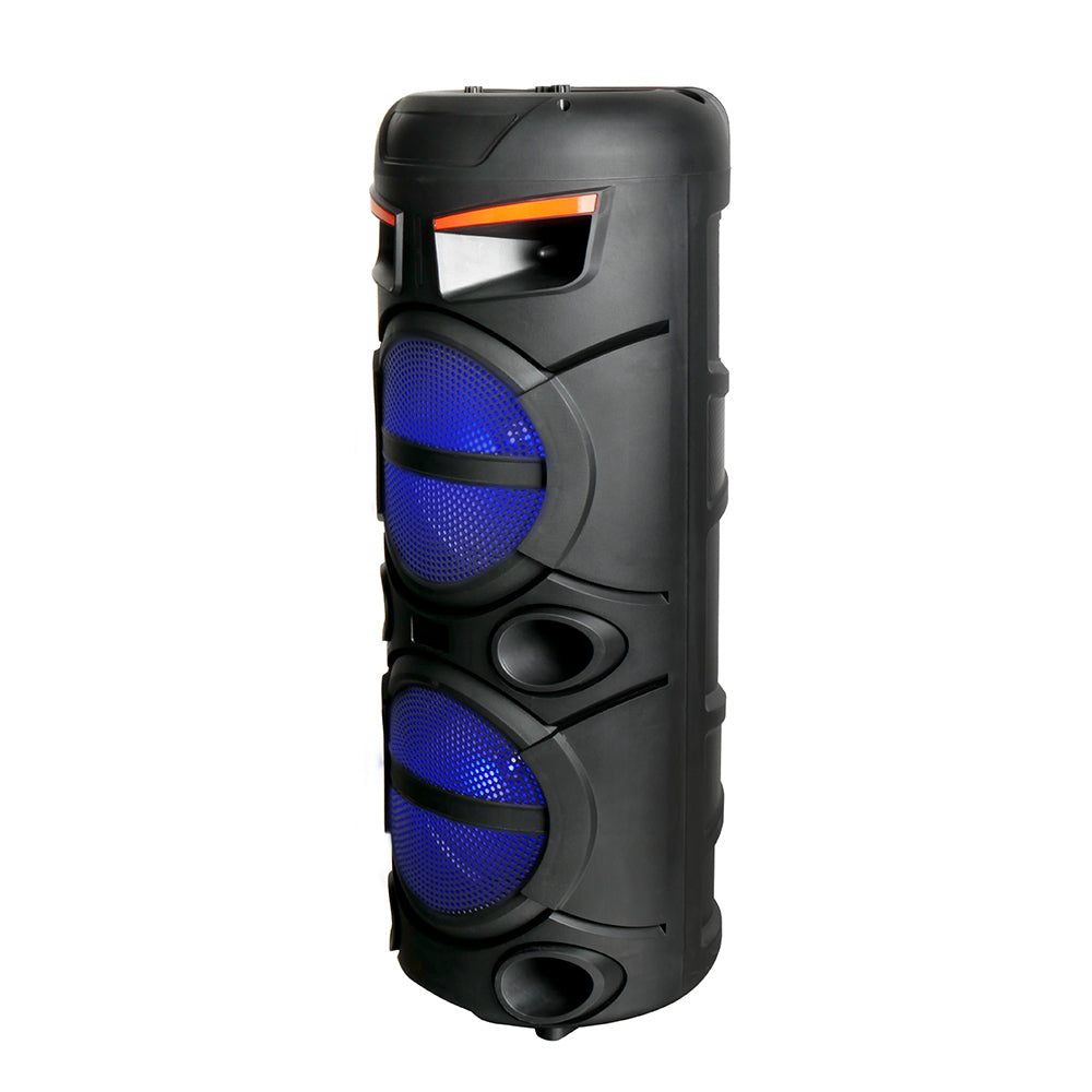 Zore GD-2809 Dijital LED Göstergeli FM Radyolu Mikrofonlu RGB TWS Çift 8 inç Stereo Bass Kablosuz Karaoke Hoparlör Siyah