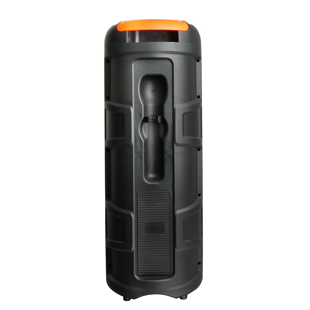 Zore GD-2809 Dijital LED Göstergeli FM Radyolu Mikrofonlu RGB TWS Çift 8 inç Stereo Bass Kablosuz Karaoke Hoparlör Siyah
