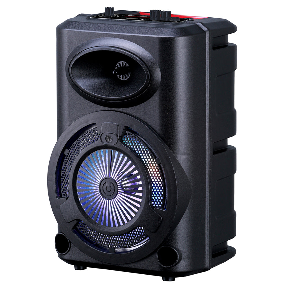 Zore GD-903 Dijital LED Göstergeli FM Radyolu Mikrofonlu RGB TWS 8 inç Stereo Bass Kablosuz Karaoke Hoparlör Siyah