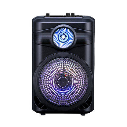 Zore GD-904 Dijital LED Göstergeli FM Radyolu Mikrofonlu RGB TWS 8 inç Stereo Bass Kablosuz Karaoke Hoparlör Siyah