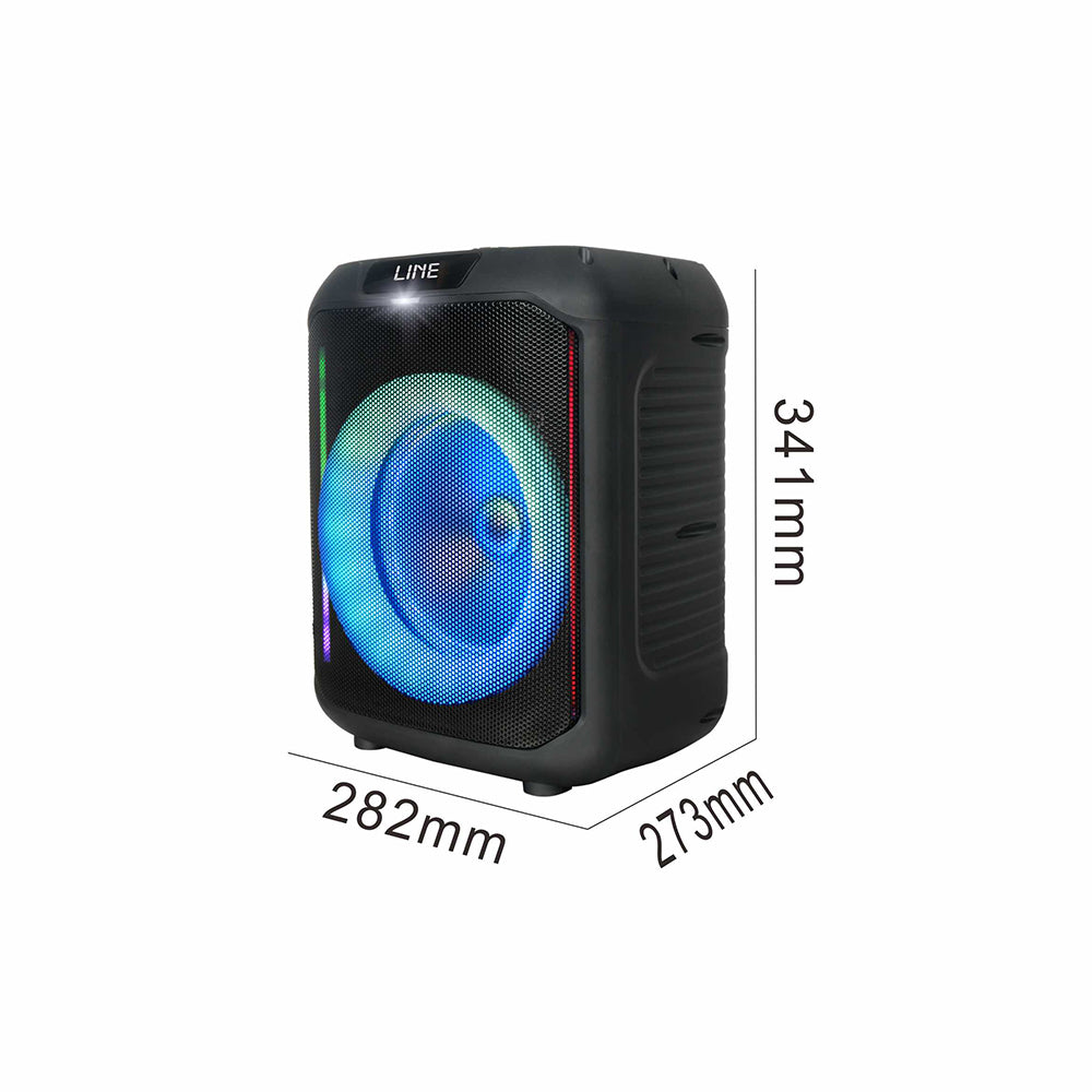 Zore GD-907 Dijital LED Göstergeli FM Radyolu Mikrofonlu RGB TWS 8 inç Stereo Bass Kablosuz Karaoke Hoparlör Siyah