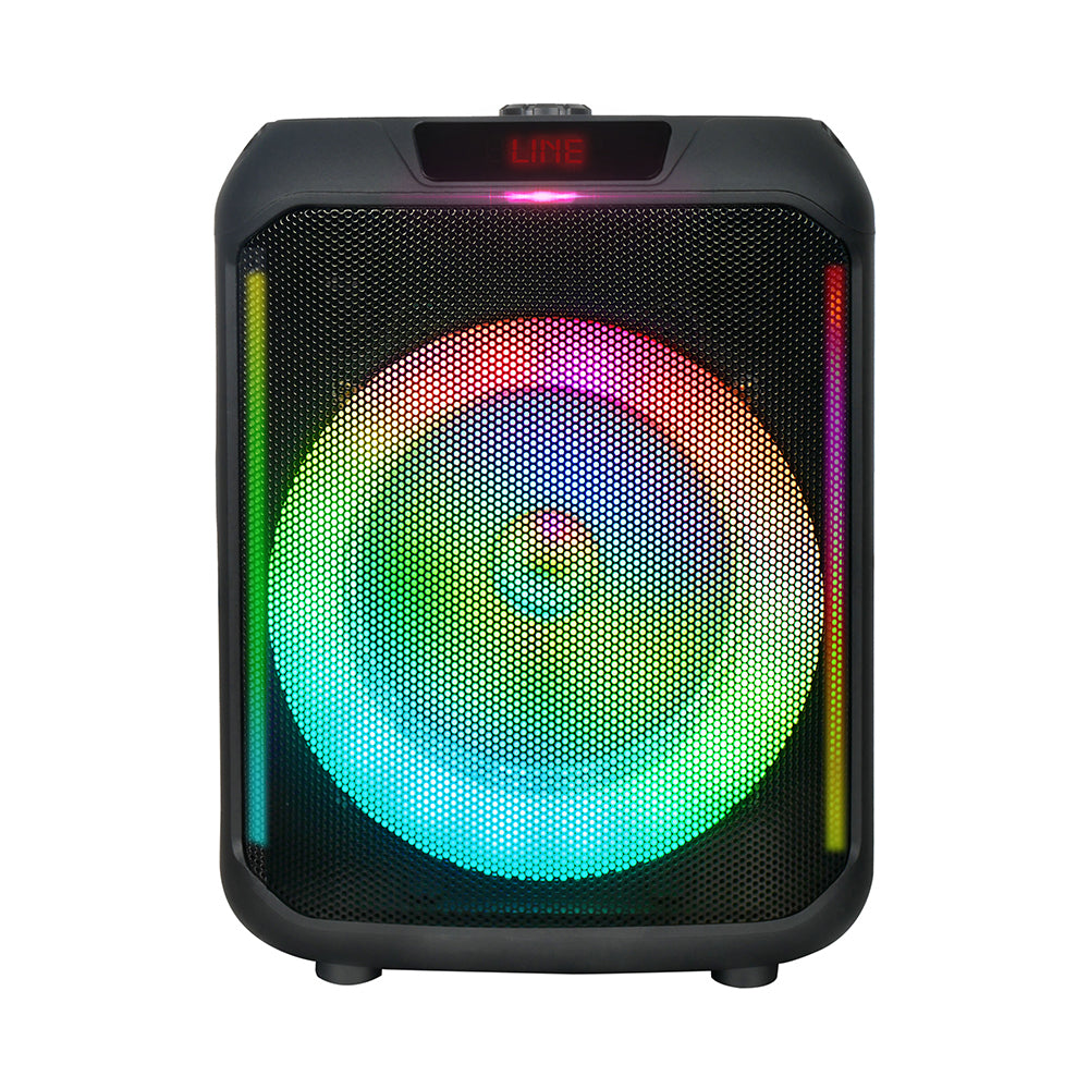 Zore GD-907 Dijital LED Göstergeli FM Radyolu Mikrofonlu RGB TWS 8 inç Stereo Bass Kablosuz Karaoke Hoparlör Siyah