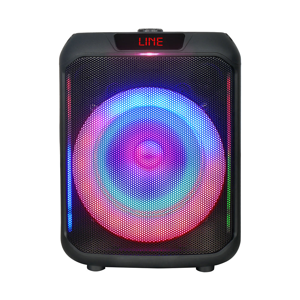 Zore GD-907 Dijital LED Göstergeli FM Radyolu Mikrofonlu RGB TWS 8 inç Stereo Bass Kablosuz Karaoke Hoparlör Siyah