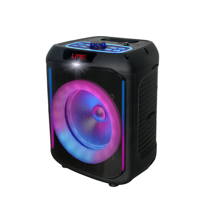 Zore GD-907 Dijital LED Göstergeli FM Radyolu Mikrofonlu RGB TWS 8 inç Stereo Bass Kablosuz Karaoke Hoparlör Siyah