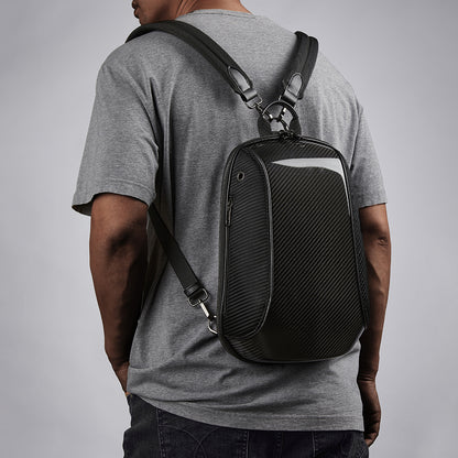 Zore Karbon Fiber Detaylı 5 Bölmeli Çengel Kancalı Spor Sırt Çantası Siyah