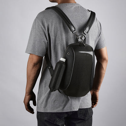 Zore Karbon Fiber Detaylı 5 Bölmeli Çengel Kancalı Spor Sırt Çantası Siyah