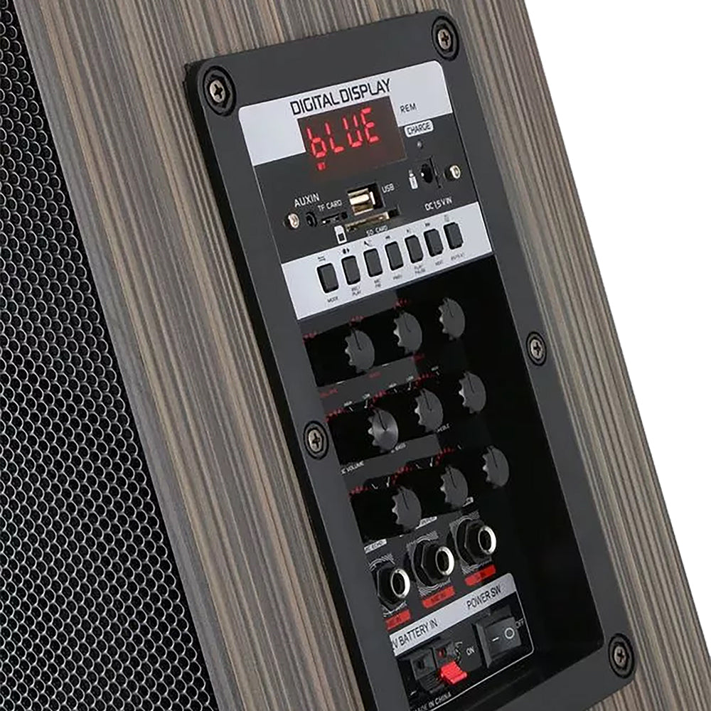 Zore LT-910 Dijital LED Göstergeli FM Radyolu Mikrofonlu Gitar Girişli TWS 10 inç Stereo Bass Kablosuz Karaoke Hoparlör Siyah