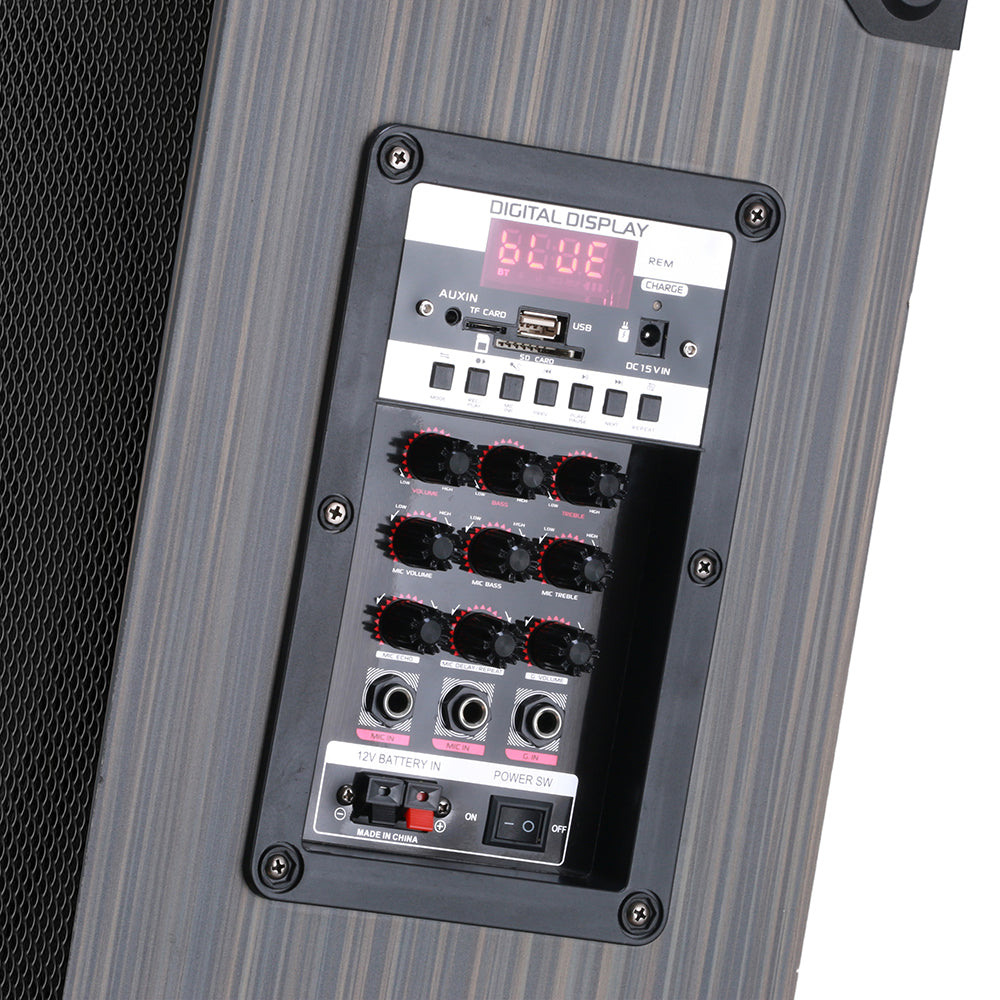Zore LT-910 Dijital LED Göstergeli FM Radyolu Mikrofonlu Gitar Girişli TWS 10 inç Stereo Bass Kablosuz Karaoke Hoparlör Siyah
