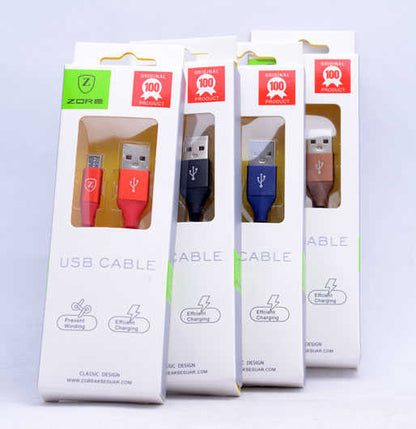 Zore Metal Uçlu 8600 Micro Usb Kablo Mavi