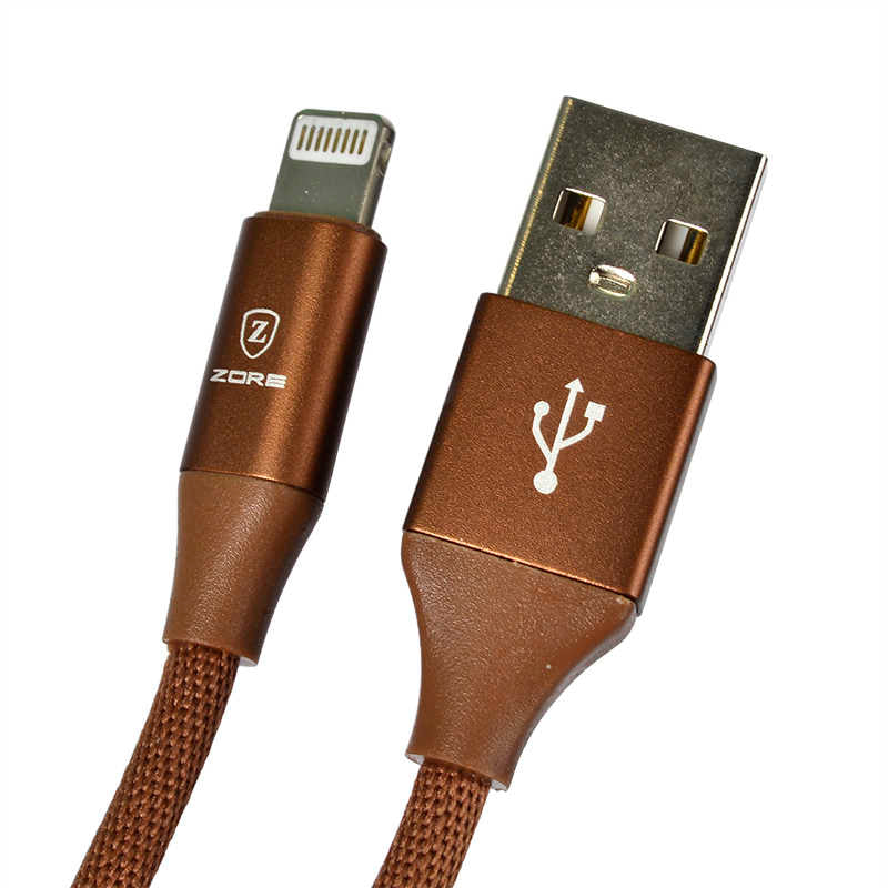Zore Metal Uçlu Lightning Usb Kablo Kırmızı