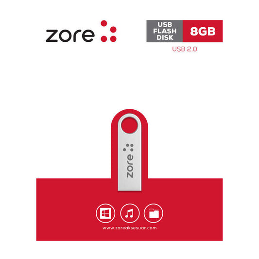 Zore Metal USB Flash Disk 8GB Gümüş