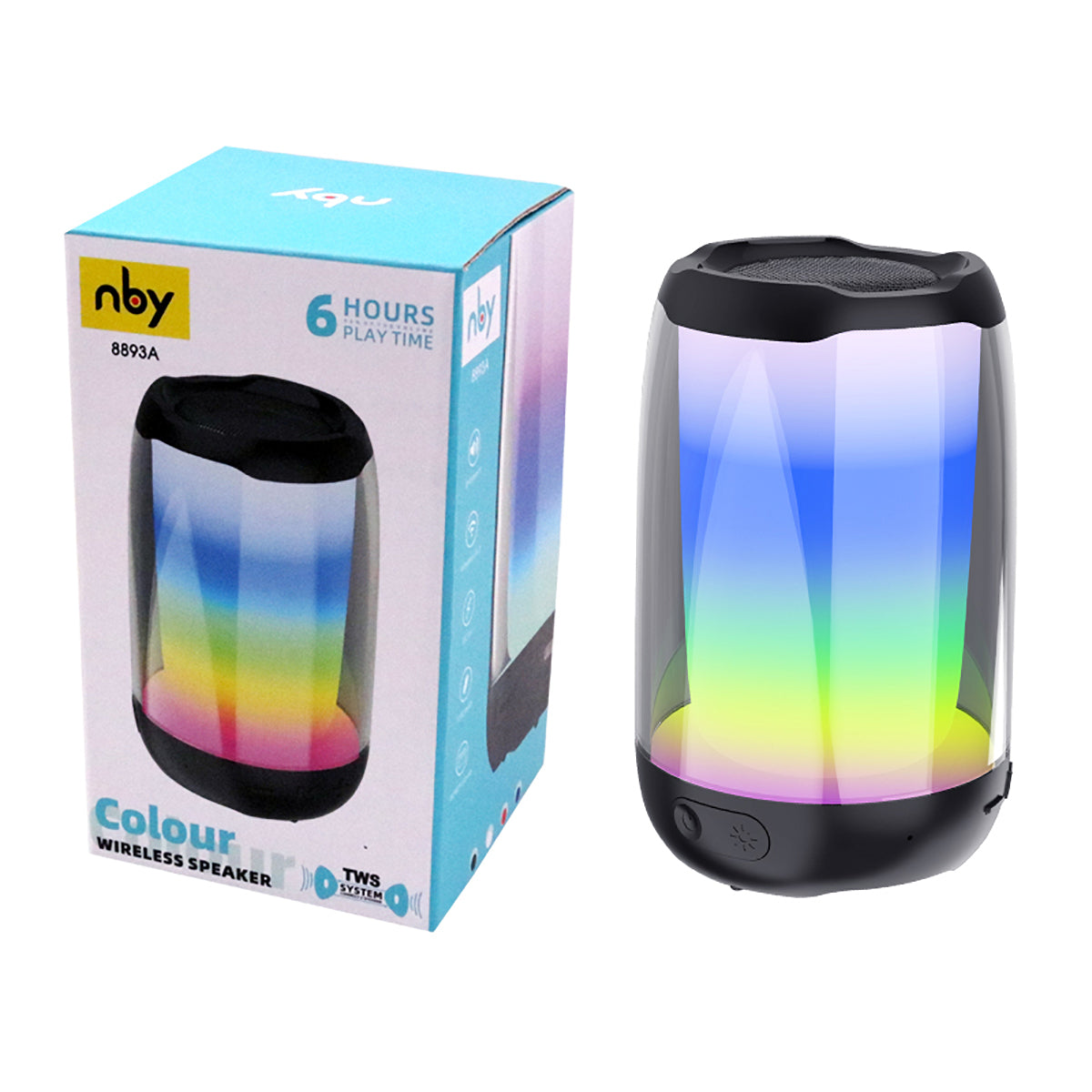 Zore NBY8893A Ayarlanabilir RGB Işıklı Bluetooth Hoparlör Speaker Siyah