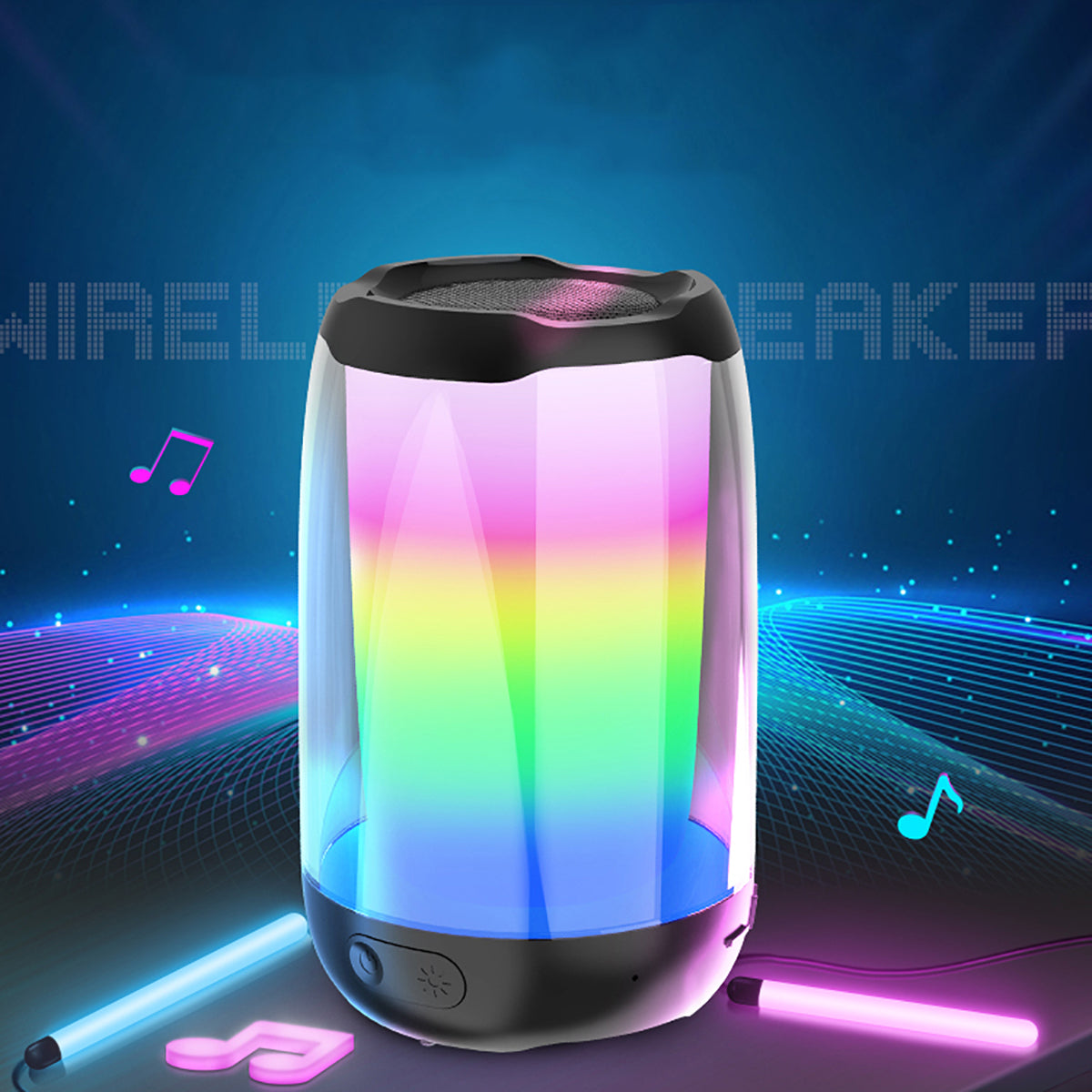 Zore NBY8893A Ayarlanabilir RGB Işıklı Bluetooth Hoparlör Speaker Siyah