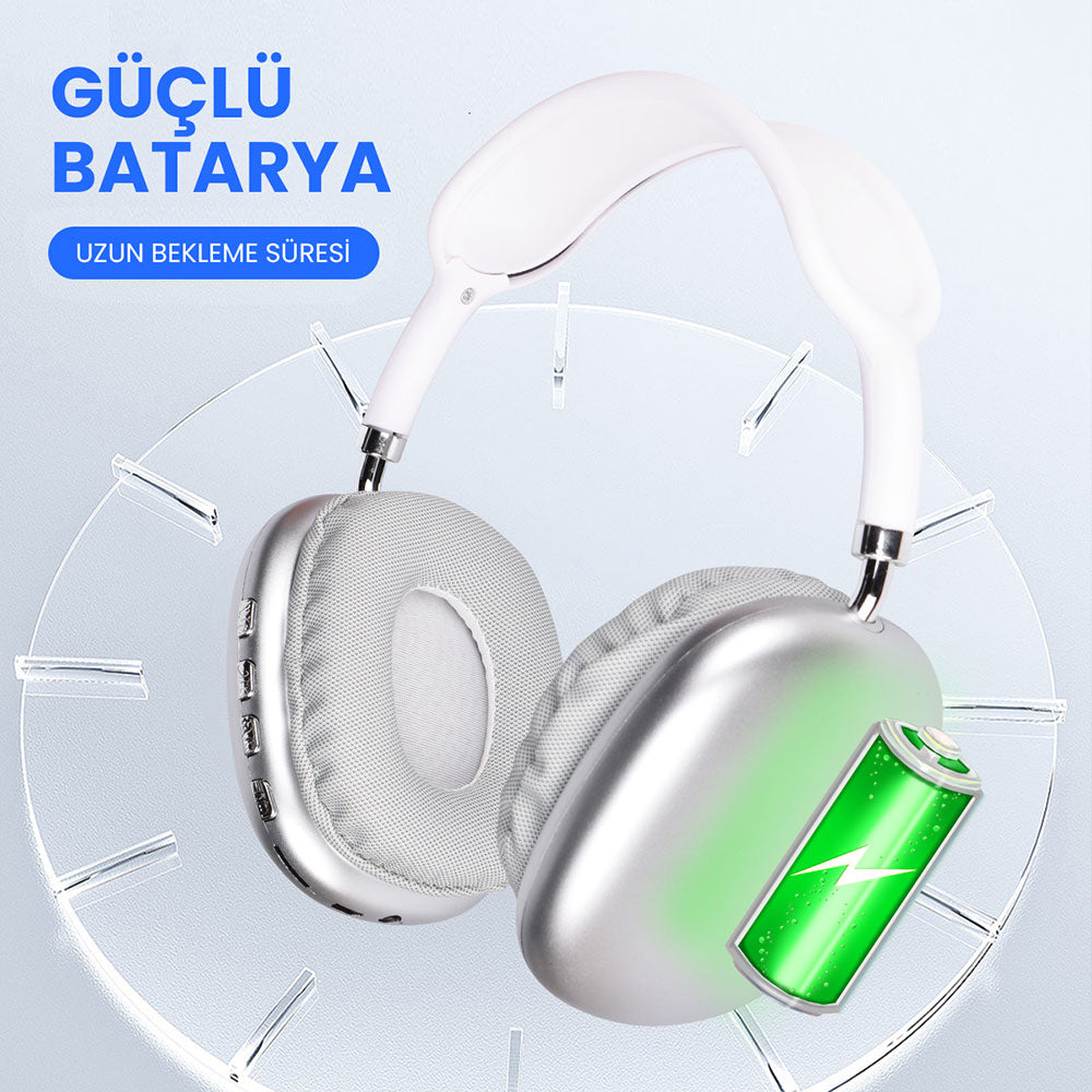 Zore P9 Hi-Fi Ses Kalitesi Ayarlanabilir ve Katlanabilir Kulak Üstü Bluetooth Kulaklık Mavi