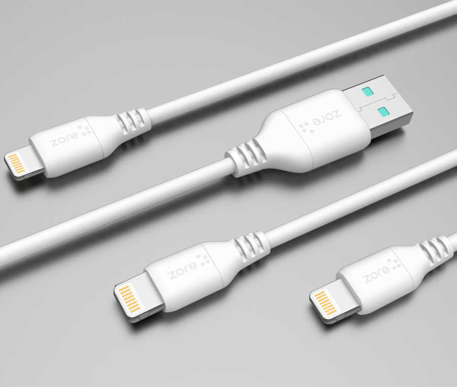 Zore Puma Serisi 2 in 1 Lightning Araç Şarj Aleti Beyaz