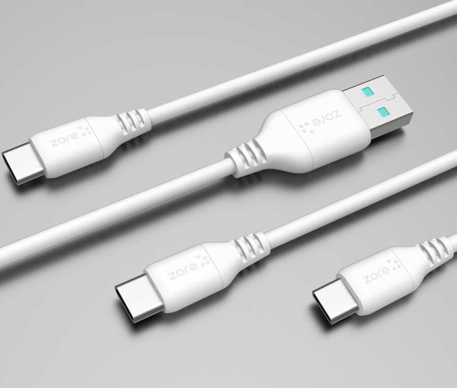 Zore Puma Serisi 2 in 1 Type-C Araç Şarj Aleti Beyaz