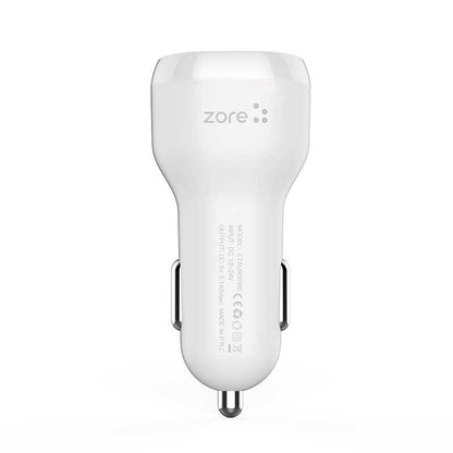Zore Puma Serisi 2 in 1 Type-C Araç Şarj Aleti Beyaz